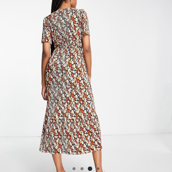 ASOS DESIGN plisse midi tea dress SIZE 2 BRAND NEW WITH TAGS - Picture 3 of 6